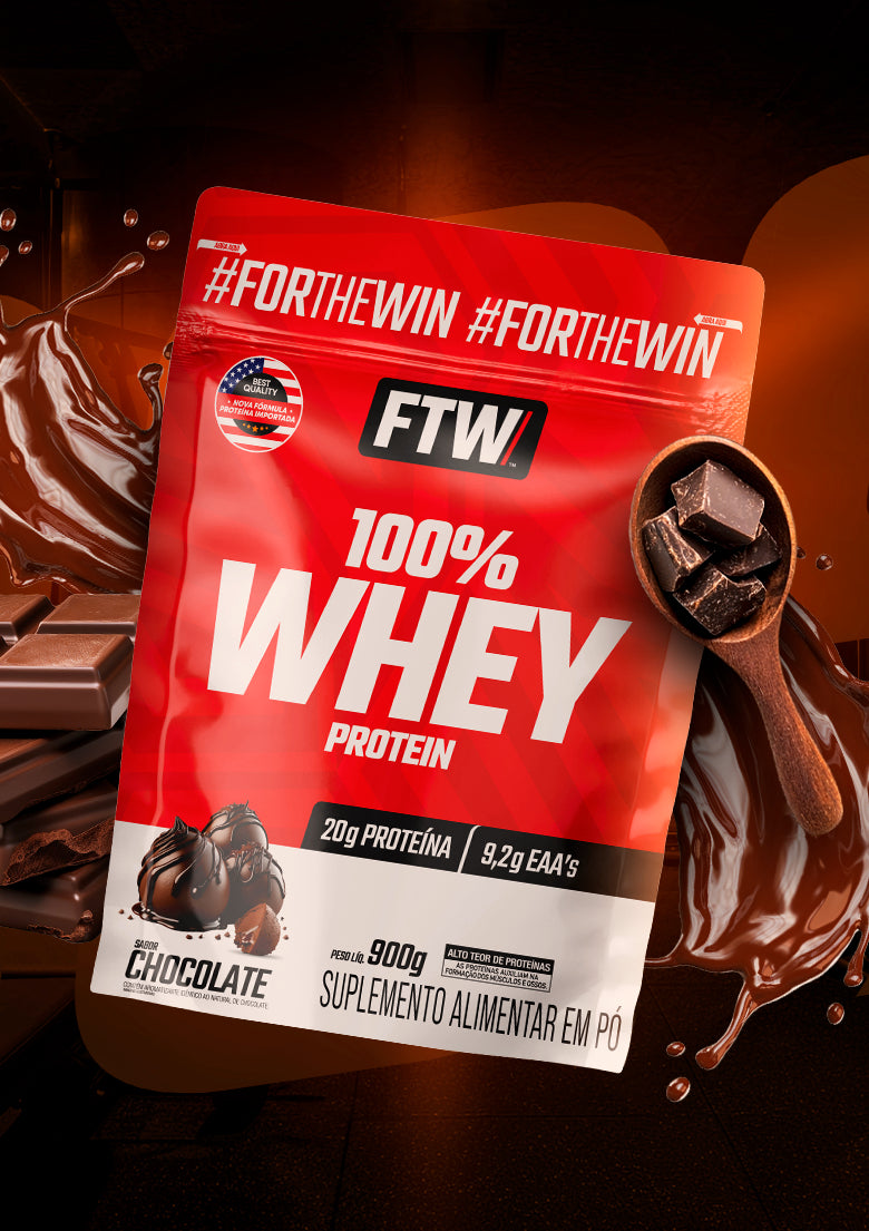 100% Whey Protein Refil 900g Sabor Chocolate - FTW