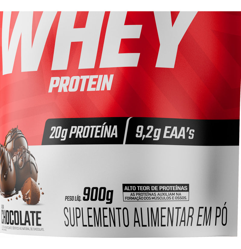 100% Whey Protein Refil 900g Sabor Chocolate - FTW