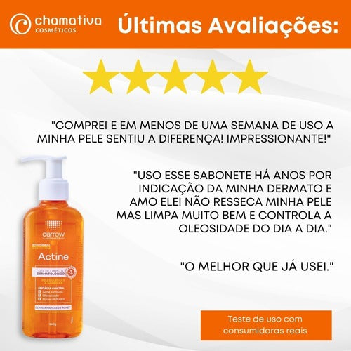Gel De Limpeza Dermatológico Actine Com Vitamina C 140g Darrow