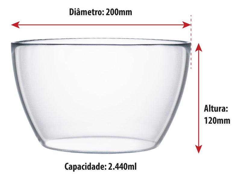 Bowl de Vidro Ruvolo, Bowl Cozinha 3 Peças