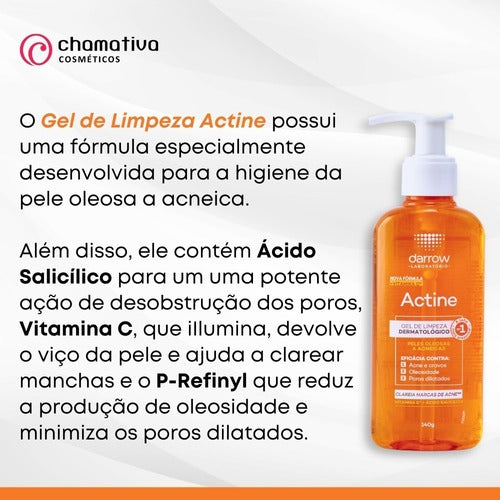 Gel De Limpeza Dermatológico Actine Com Vitamina C 140g Darrow