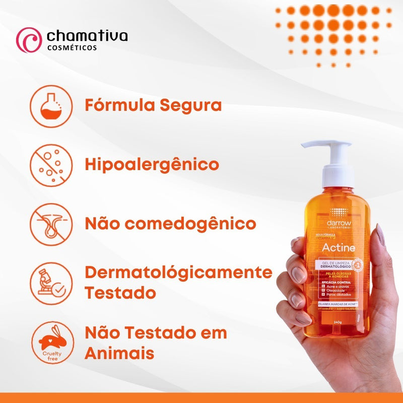 Gel De Limpeza Dermatológico Actine Com Vitamina C 140g Darrow