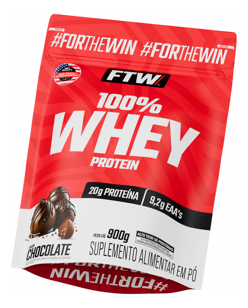100% Whey Protein Refil 900g Sabor Chocolate - FTW