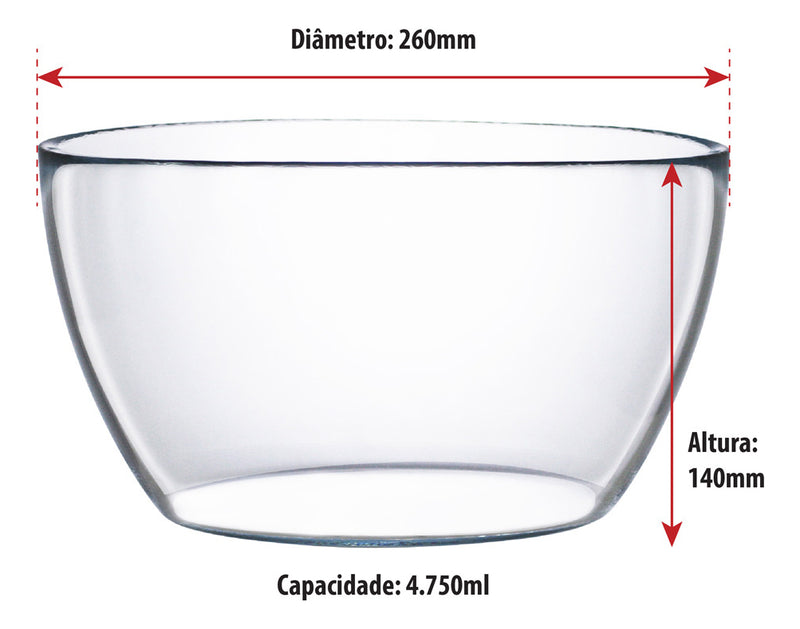 Bowl de Vidro Ruvolo, Bowl Cozinha 3 Peças