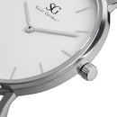 Relógio Prateado Feminino Saint Germain Harlem Silver 32mm Fundo Branco