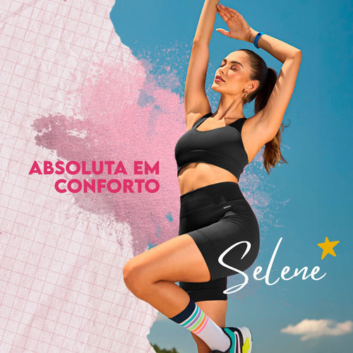 Short Academia Feminino Poliamida Selene Zero Transparência