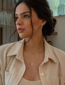 Colar Círculo Vazado Cravejado Em Prata 925