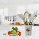 Kit 8 Utensilios De Cozinha De Silicone Cabo De Inox Grande