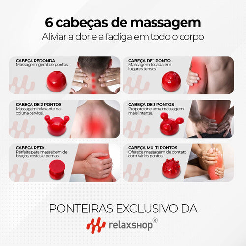 Massageador Manual Infravermelho Vibratório Percussão