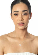 Colar Círculo Vazado Cravejado Em Prata 925