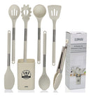 Kit 8 Utensilios De Cozinha De Silicone Cabo De Inox Grande
