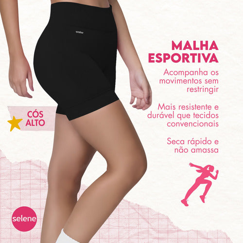 Short Academia Feminino Poliamida Selene Zero Transparência