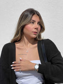 Colar Círculo Vazado Cravejado Em Prata 925