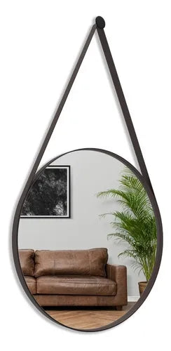 Espelho Adnet Redondo 60cm – Parede Escandinavo Caramelo | Ideal Banheiro, Quarto ou Sala | Perfeito para Penteadeira e Maquiagem