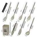 Kit 8 Utensilios De Cozinha De Silicone Cabo De Inox Grande