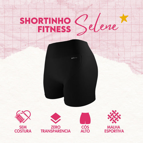 Short Academia Feminino Poliamida Selene Zero Transparência