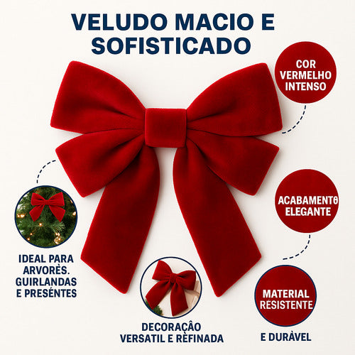 Kit C/4 Laço Árvore De Natal Decoração Enfeite Luxo Veludo