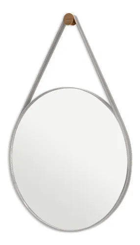 Espelho Adnet Redondo 60cm – Parede Escandinavo Caramelo | Ideal Banheiro, Quarto ou Sala | Perfeito para Penteadeira e Maquiagem