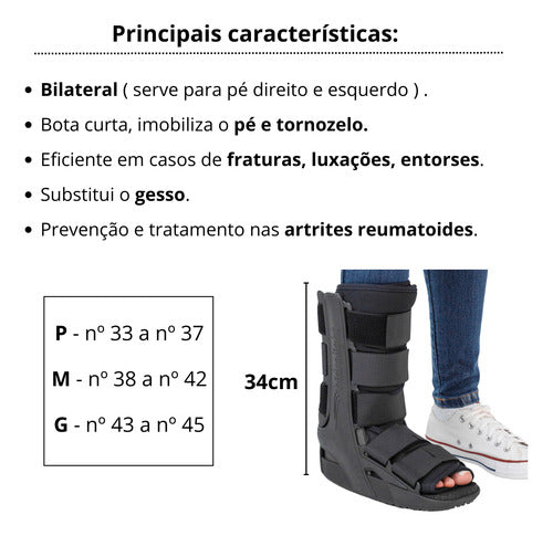 Bota Ortopédica Curta Imobilizadora Hidrolight Bilateral